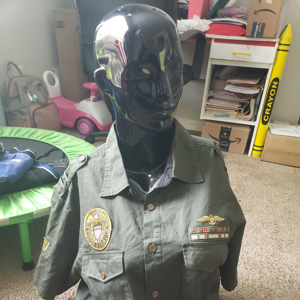 Mens Military Cavi Style Button Up